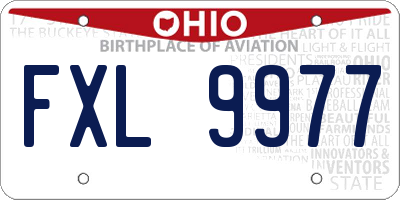 OH license plate FXL9977