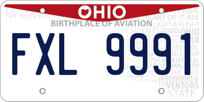 OH license plate FXL9991