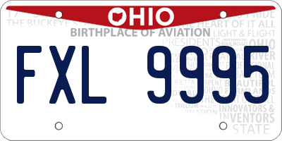 OH license plate FXL9995