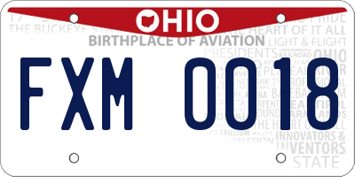 OH license plate FXM0018