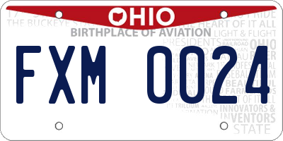 OH license plate FXM0024