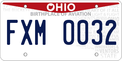OH license plate FXM0032