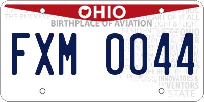 OH license plate FXM0044