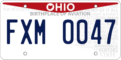 OH license plate FXM0047