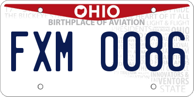 OH license plate FXM0086