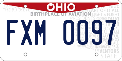 OH license plate FXM0097
