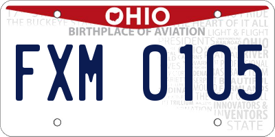 OH license plate FXM0105