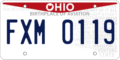 OH license plate FXM0119