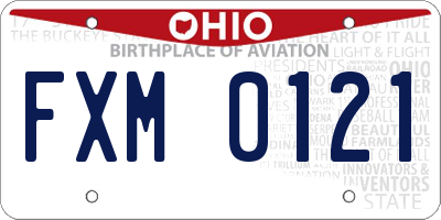 OH license plate FXM0121