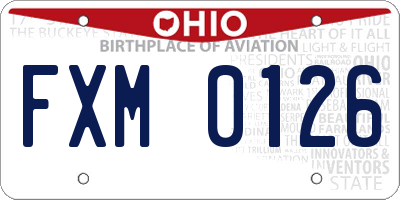 OH license plate FXM0126