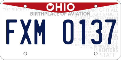 OH license plate FXM0137