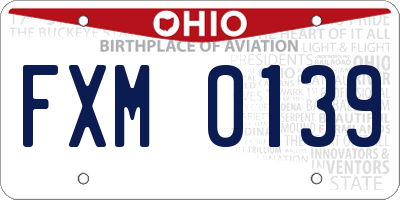 OH license plate FXM0139
