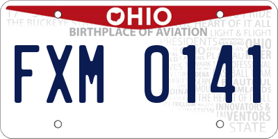 OH license plate FXM0141