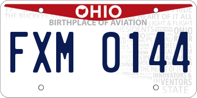 OH license plate FXM0144