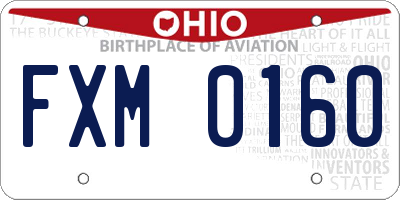 OH license plate FXM0160