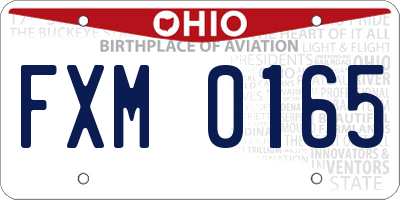 OH license plate FXM0165