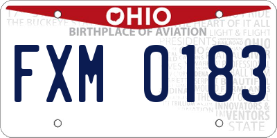 OH license plate FXM0183