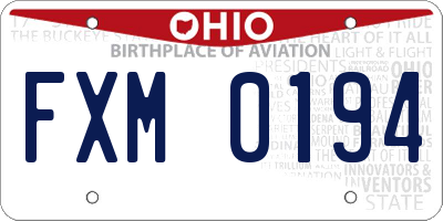 OH license plate FXM0194