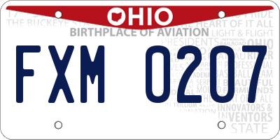 OH license plate FXM0207