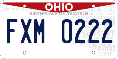 OH license plate FXM0222