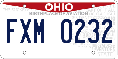 OH license plate FXM0232