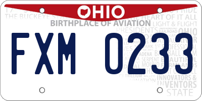 OH license plate FXM0233