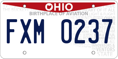 OH license plate FXM0237