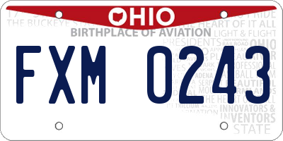 OH license plate FXM0243