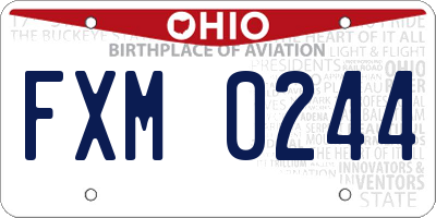 OH license plate FXM0244