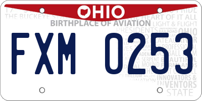 OH license plate FXM0253