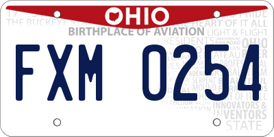 OH license plate FXM0254