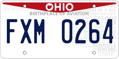 OH license plate FXM0264