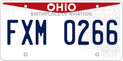 OH license plate FXM0266
