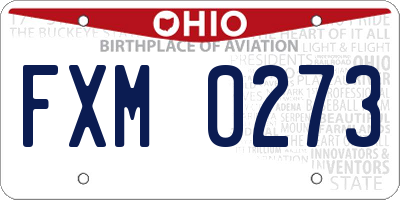 OH license plate FXM0273