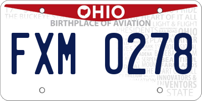 OH license plate FXM0278
