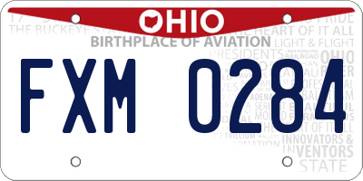 OH license plate FXM0284