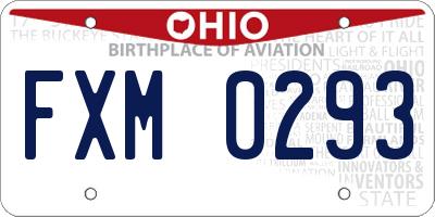 OH license plate FXM0293