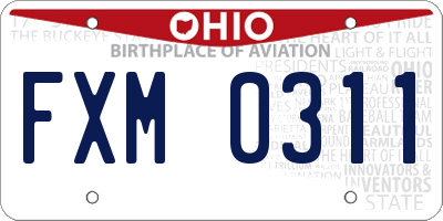 OH license plate FXM0311