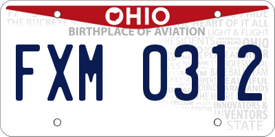 OH license plate FXM0312