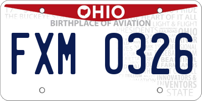 OH license plate FXM0326