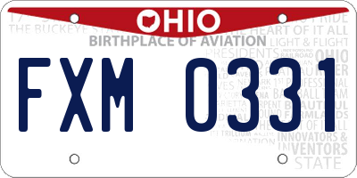 OH license plate FXM0331