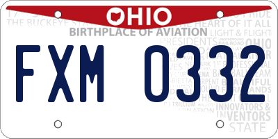 OH license plate FXM0332