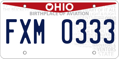 OH license plate FXM0333