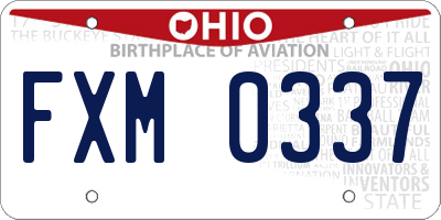 OH license plate FXM0337