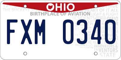 OH license plate FXM0340
