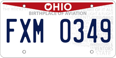 OH license plate FXM0349
