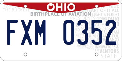 OH license plate FXM0352