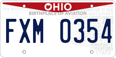 OH license plate FXM0354