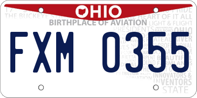 OH license plate FXM0355
