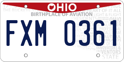 OH license plate FXM0361